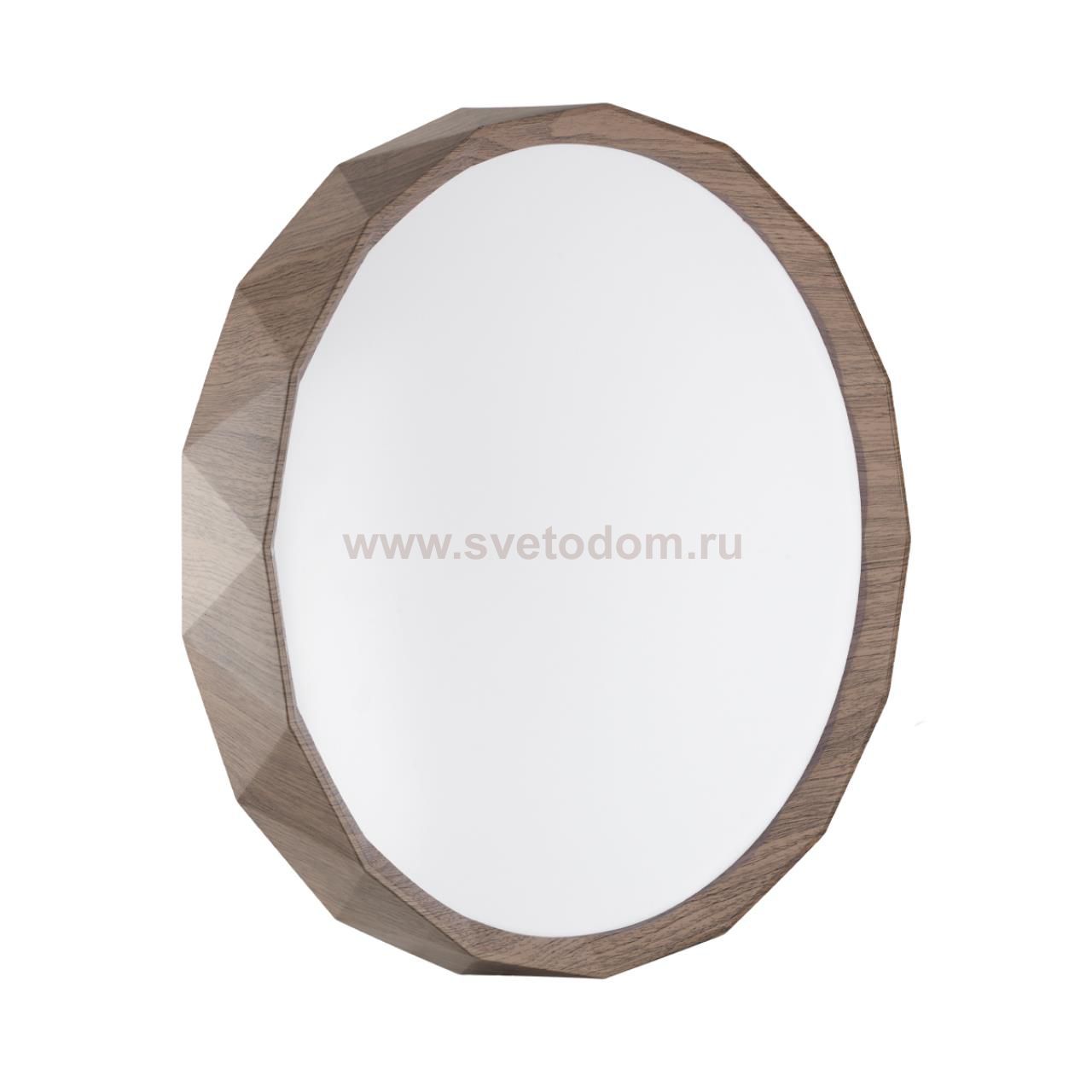 7637/DLN BASICA SN 169 Светильник пластик/кор. под дер LED 48Вт 3000/4000/6000К D385 IP43 CCT ZIF WOOD