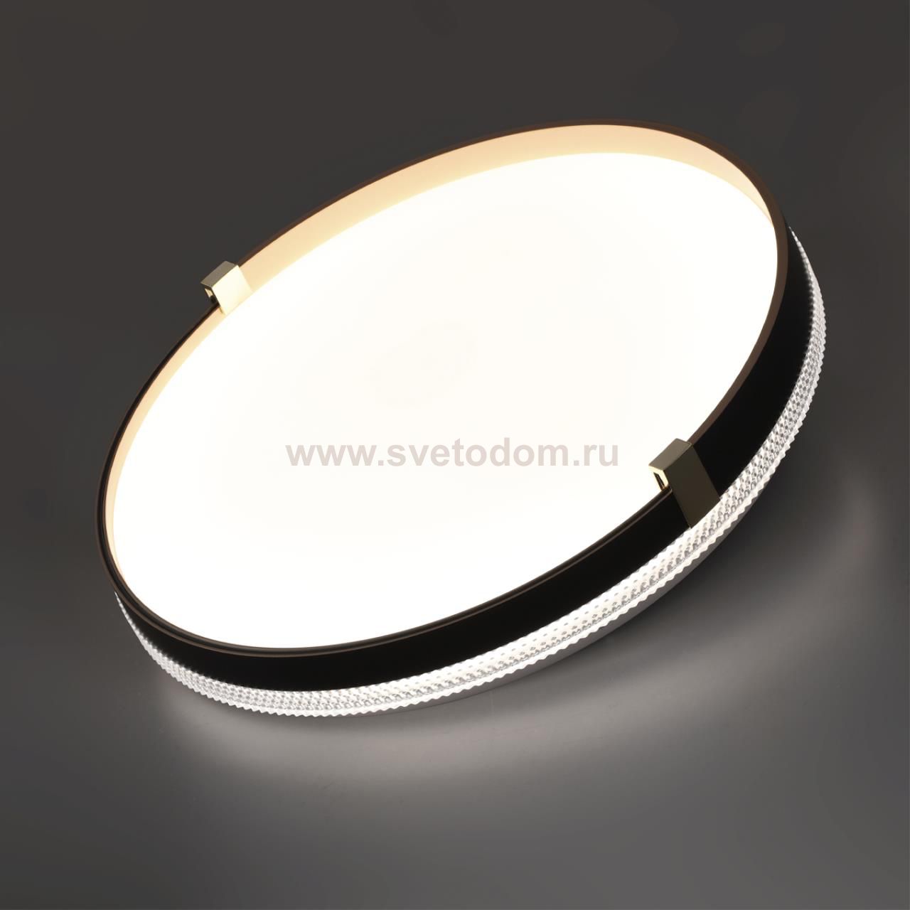 7647/ELN PALE SN 189 Светильник пластик/черн./зол. LED 76Вт 3000/4000/6000К D490 IP43 CCT OLIDI BLACK