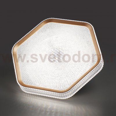 7746/48L PIKO LED SN Светильник металл/пластик/прозрачный/золотистый LED 48Вт 3000-4000-6000K 425х385 IP20 пульт ДУ SPARKS