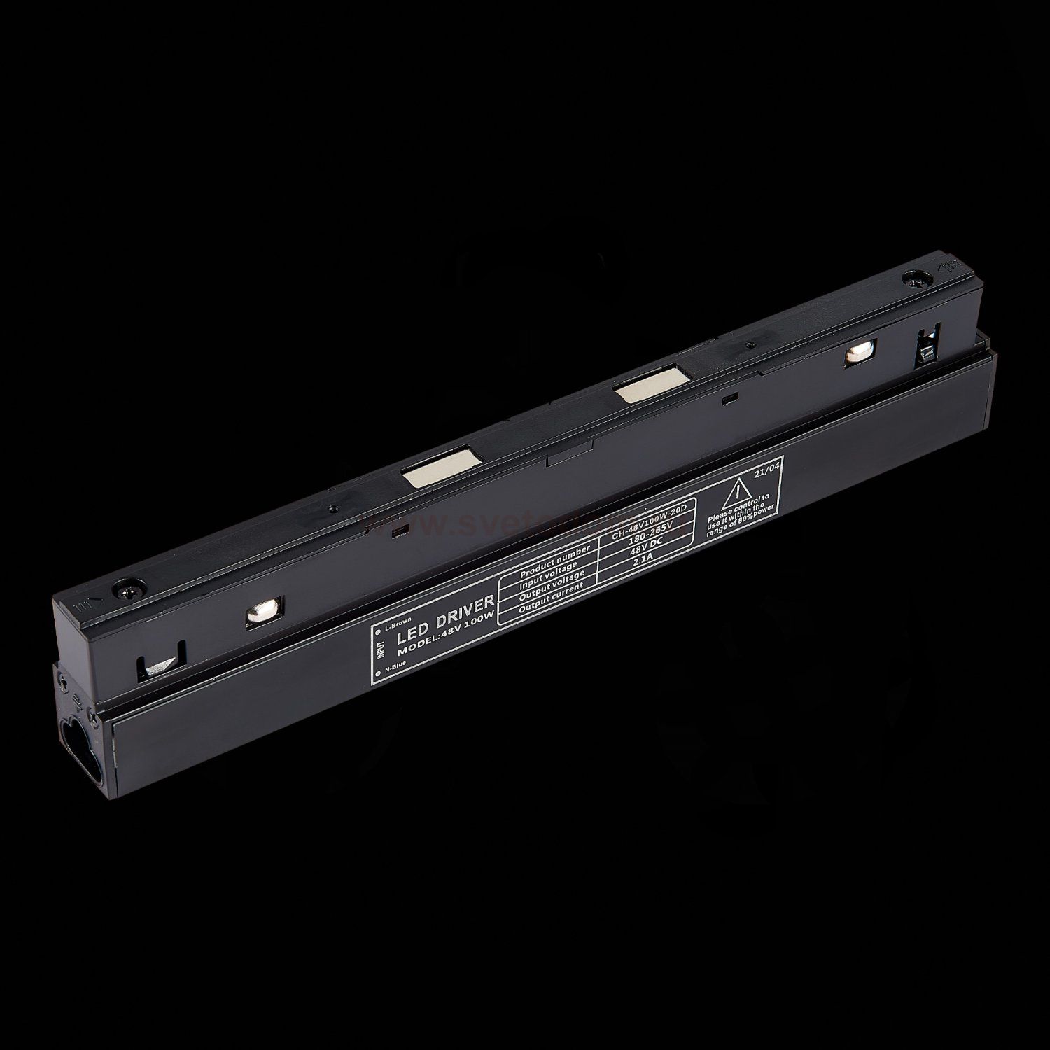 ST011.048.100.2 Источник питания для магнитных трековых шинопроводов внутренний Черный MKA-2-DRS-100 SKYLINE 48