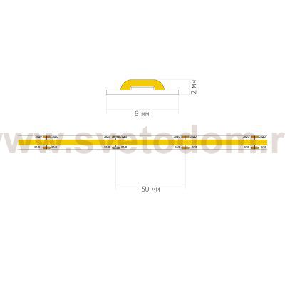 ST018.410.20.1 Светодиодная лента COB 9,6Вт/м 4000К 180Лм/м Ra>90 IP20 L5000xW8 24В Светодиодные ленты