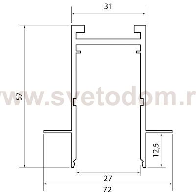 ST021.429.00H Шинопровод SKYLINE 220 встраиваемый ST-Luce Черный Длина 2 000мм SKYLINE 220