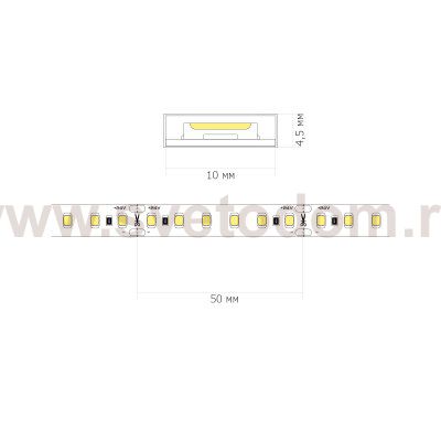 ST1001.414.65.1 Светодиодная лента 2835 14,4Вт/м 4000К 300Лм/м Ra>90 IP65 L5000xW12 24В Светодиодные ленты