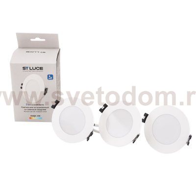 ST907.508.01_3 Светильник встраиваемый со сменным модулем ST-Luce белый/прозрачный LED 1*5W 4000K Встраиваемые светильники