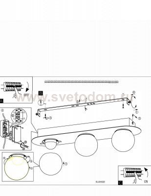 Светильник настенно-потолочный IP44 Eglo 95012 MOSIANO
