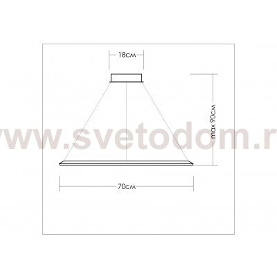 Люстра светодиодная белая TLCU1-70-01/W/3000К Лючера