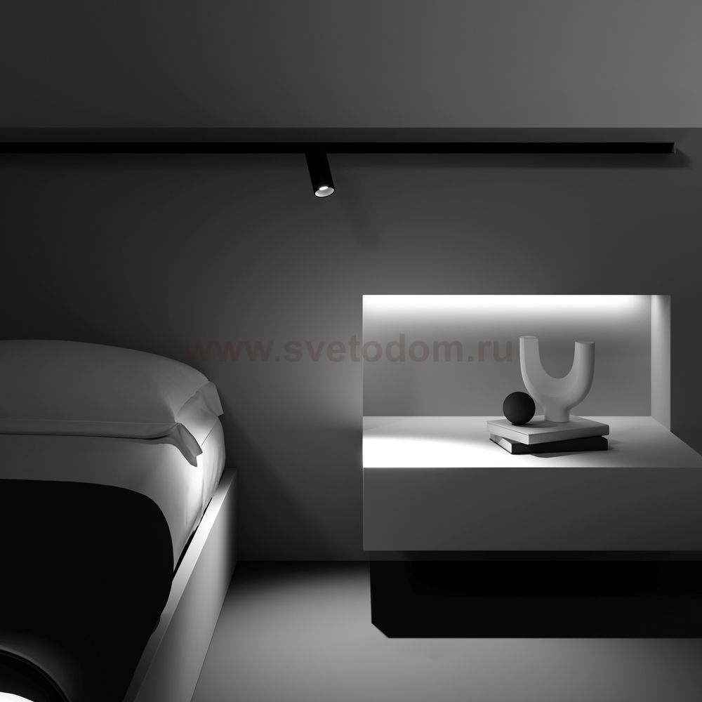 Трековый светильник для магнитного шинопровода 12Вт 3000К Maytoni TR032-2-12W3K-W-B черный