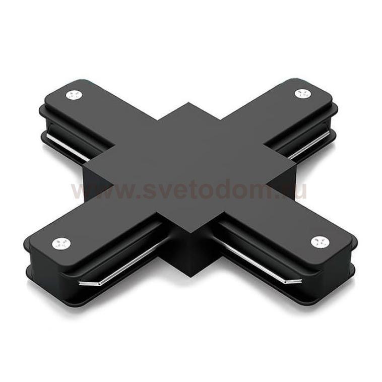 Коннектор Gauss для трековых шинопроводов (+) черный (TR111)