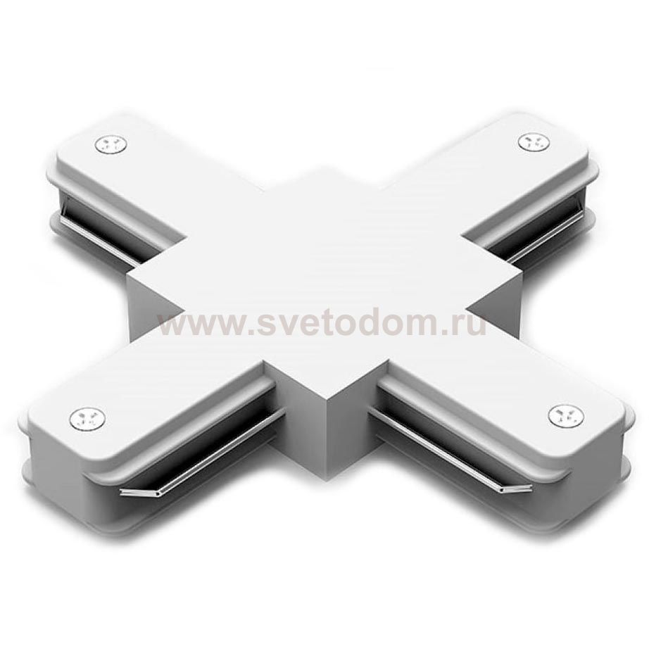 Коннектор Gauss для трековых шинопроводов (+) белый (TR112)