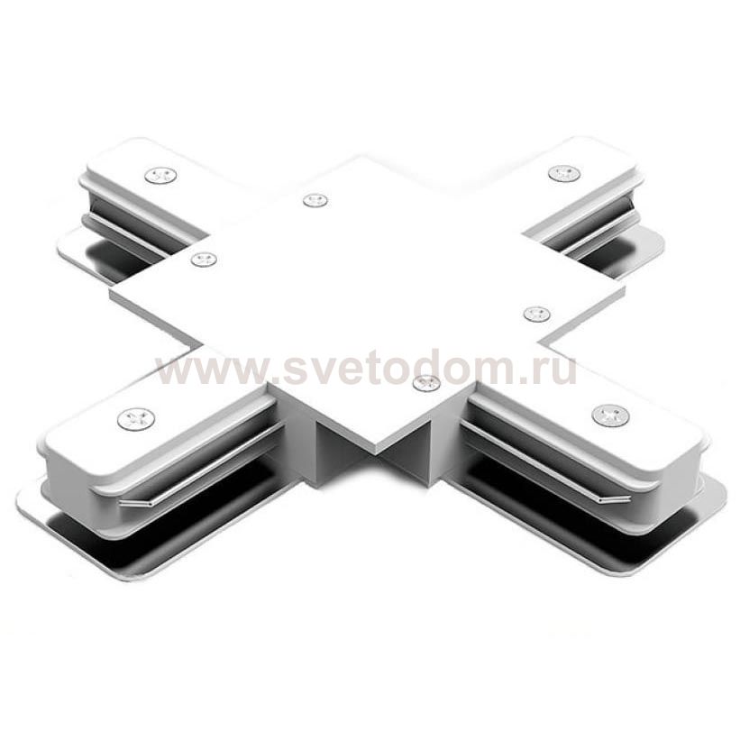 Коннектор Gauss для встраиваемых трековых шинопроводов (+) белый (TR138)