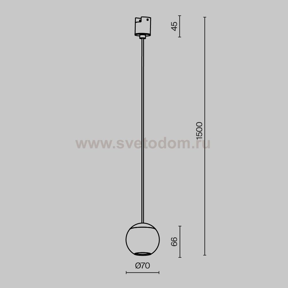 Трековый подвесной светильник Maytoni TR165-1-8W3K-M-B Sfera