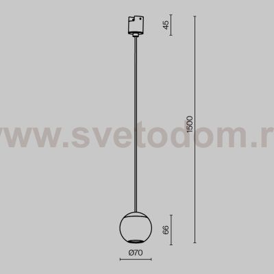 Трековый подвесной светильник Maytoni TR165-1-8W3K-M-B Sfera