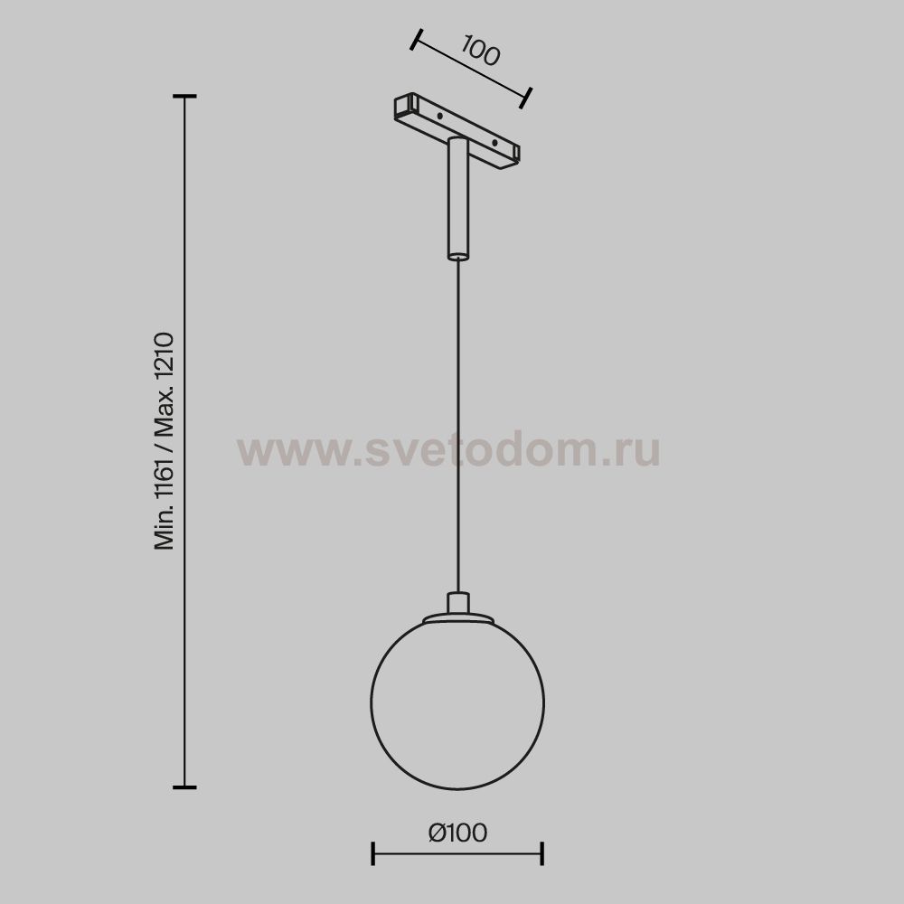 Трековый подвесной светильник Maytoni TR178-1-5WTW-B Luna