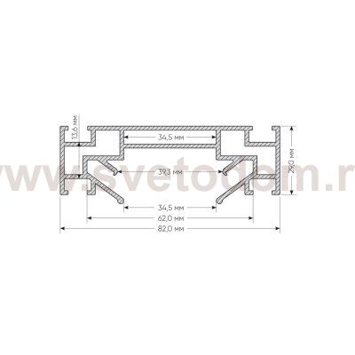 Закладной профиль для натяжного потолка 2м Denkirs TR3030-AL