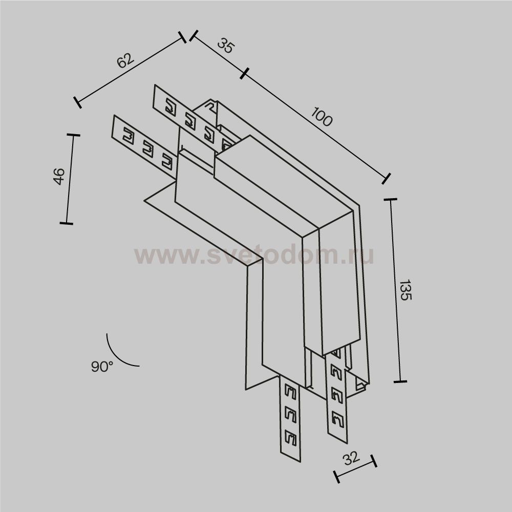 Комплектующие для встраиваемой трековой системы Maytoni TRA034ICL-42.12W Accessories for tracks Exility