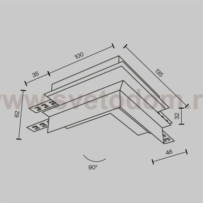 Комплектующие для встраиваемой трековой системы Maytoni TRA34CO-42W Accessories for tracks Exility