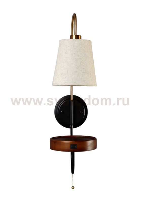 Светильник бра Crystal Lux TWINS AP1 USB WENGE (3250/401)