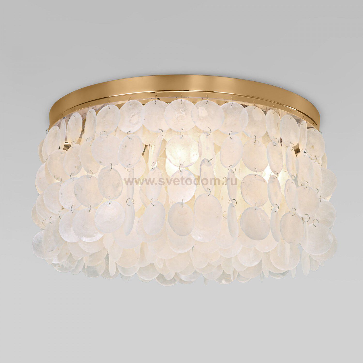 Умная потолочная люстра с перламутром 60084/5 латунь/перламутр Smart