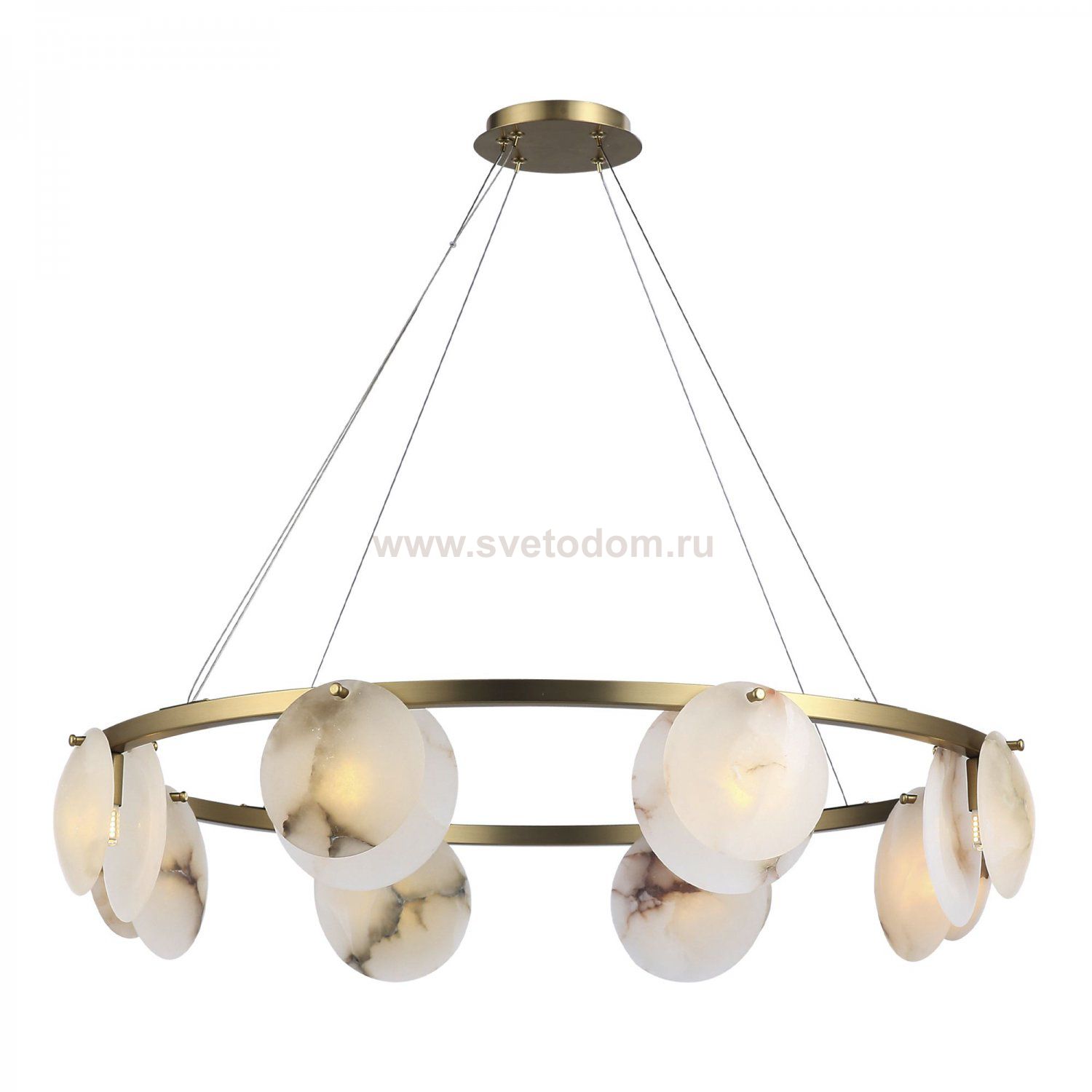 utsenka-SL1520.303.08 Светильник подвесной ST-Luce Латунь/Алебастр G9 8*5W 4000K CLAM