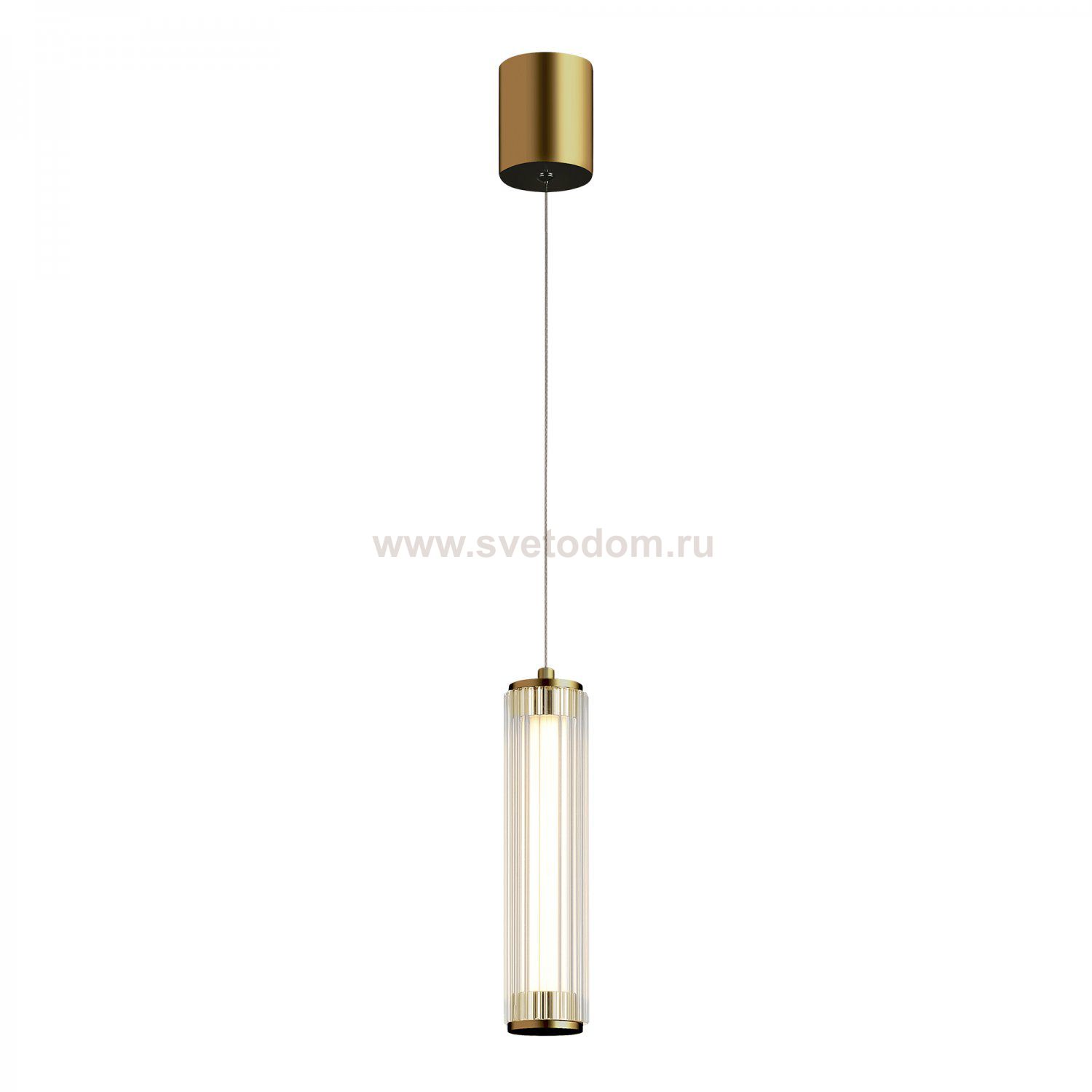 utsenka-SL6224.303.01 Светильник подвесной ST-Luce Латунь/Прозрачный LED 1*8W 4000K BAMBOO