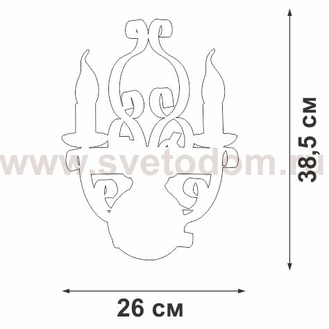 Светильник настенный Vitaluce V1166-8/2A, 2хE14 макс. 40Вт