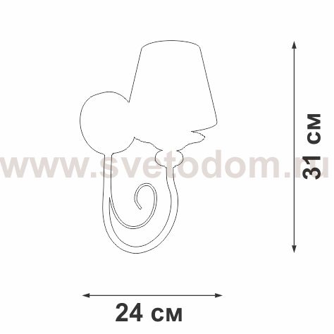 Светильник настенный Vitaluce V1188/1A, 1xE14 макс. 60Вт