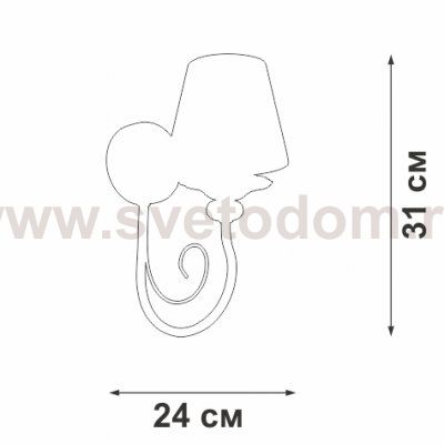Светильник настенный Vitaluce V1188/1A, 1xE14 макс. 60Вт