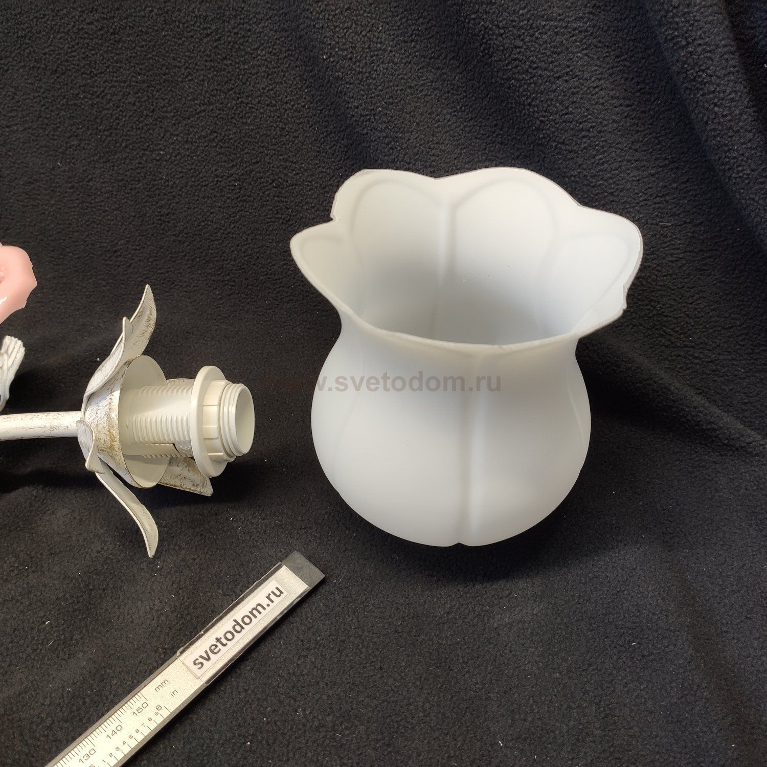 Плафон стекло матовое белое 118*125мм E14 (30мм посадка) Vitaluce V1685