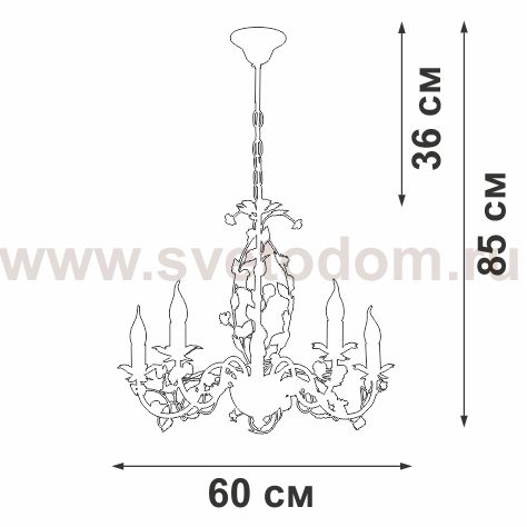 Люстра Vitaluce V1796-0/3, 3хЕ14 макс. 40Вт