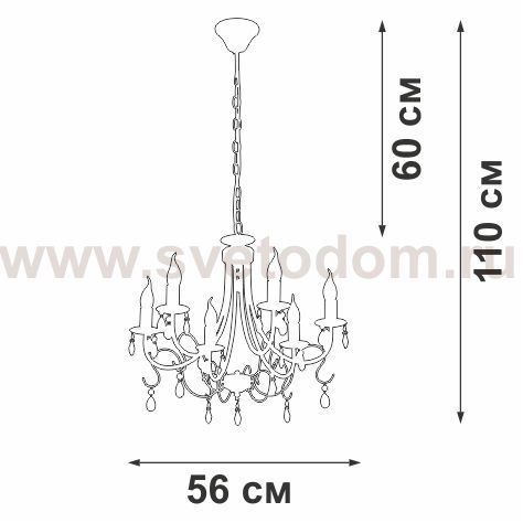 Люстра Vitaluce V1857-0/6, 6xE14 макс. 40Вт