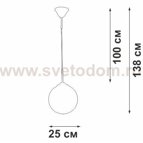 Люстра Vitaluce V2994-0/1S, 1хЕ27 макс. 40Вт
