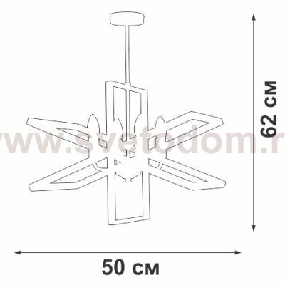 Люстра Vitaluce V3004-1/4PL, 4xE14 макс. 40Вт