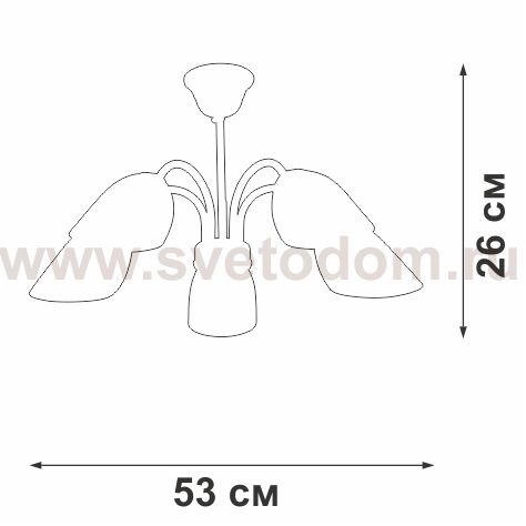 Люстра Vitaluce V3336-0/5P, 5xE14макс. 40Вт, плафон ПП