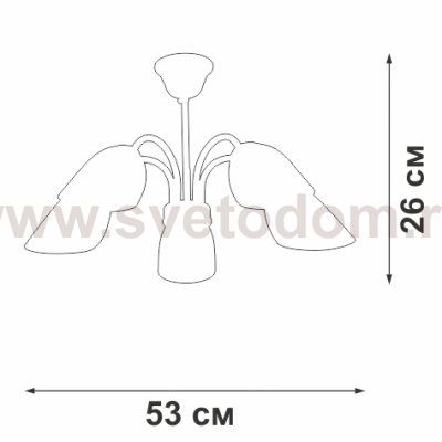 Люстра Vitaluce V3336-0/5P, 5xE14макс. 40Вт, плафон ПП