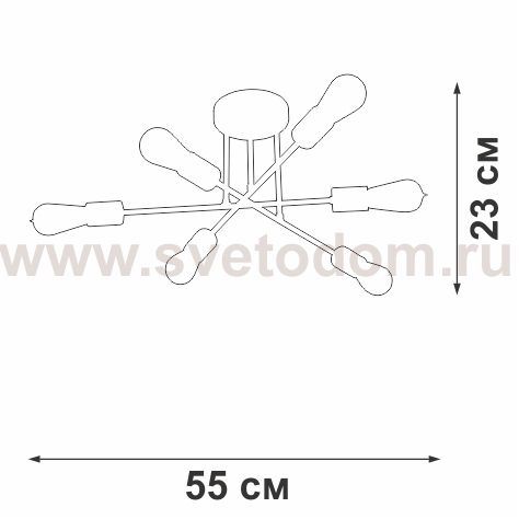 Люстра Vitaluce V3764-1/6P, 6xE27 макс. 40Вт