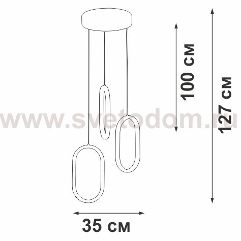 Светодиодный светильник Vitaluce V3776-1/3S, LED 39Вт, 3900-4200K, 2710Lm