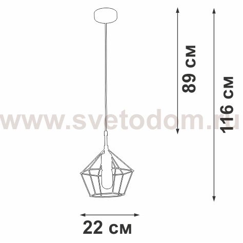 Люстра Vitaluce V3936-1/1S, 1хE27 макс. 40Вт