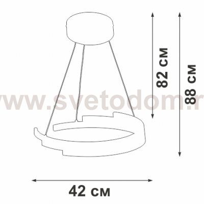 Светодиодный светильник Vitaluce V3967-0/1S, LED 57Вт, 3900-4200K, 4730Lm