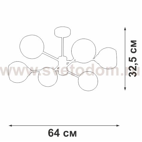 Люстра Vitaluce V39930-13/6PL, 6xE27 макс. 40Вт