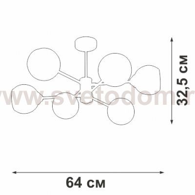 Люстра Vitaluce V39930-13/6PL, 6xE27 макс. 40Вт