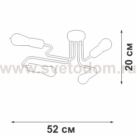 Люстра Vitaluce V4196-1/4PL, 4xE27 макс. 40Вт