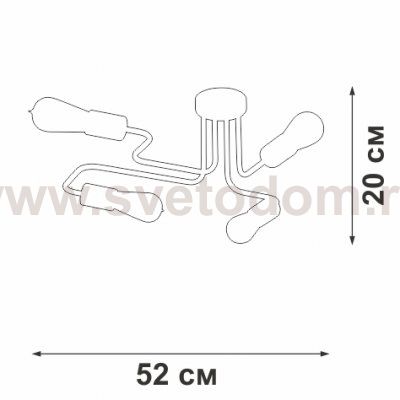 Люстра Vitaluce V4196-1/4PL, 4xE27 макс. 40Вт