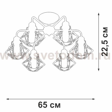 Люстра Vitaluce V4258-0/6PL, 6xE27 макс. 40Вт