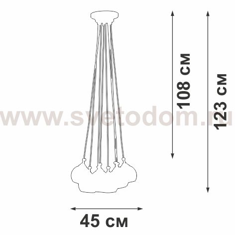 Люстра Vitaluce V42890-03/8PL, 8хE27 макс. 40Вт