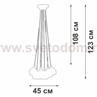 Люстра Vitaluce V42890-03/8PL, 8хE27 макс. 40Вт