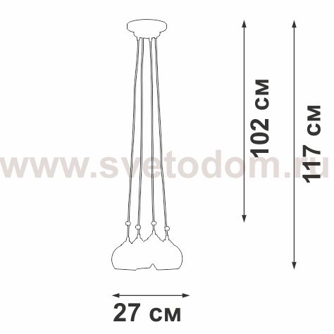 Люстра Vitaluce V42890-13/4P, 4хE27 макс. 40Вт