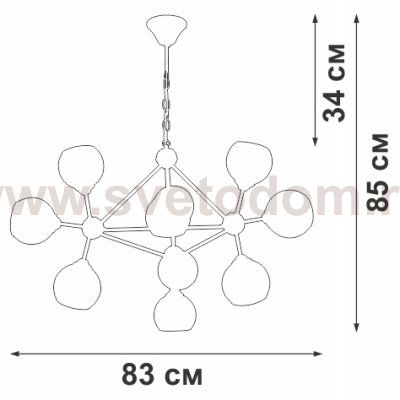 Люстра Vitaluce V43200-13/10, 10xE27 макс. 40Вт
