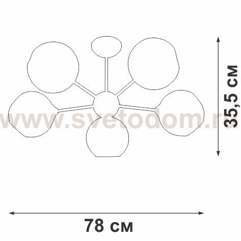 Люстра Vitaluce V4321/5P, 5xE14 макс. 40Вт