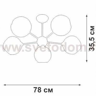 Люстра Vitaluce V4321/5P, 5xE14 макс. 40Вт