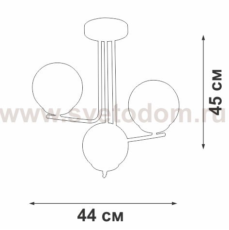 Люстра Vitaluce V4369-1/3PL, 3xE14 макс. 40Вт